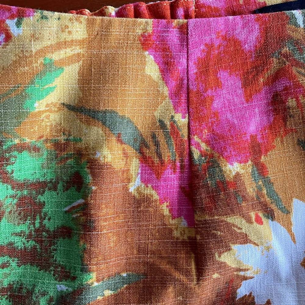Talbots Floral Skirt Pink Orange Yellow Abstract Flowers Plus Size 16W. EUC - Picture 5 of 12